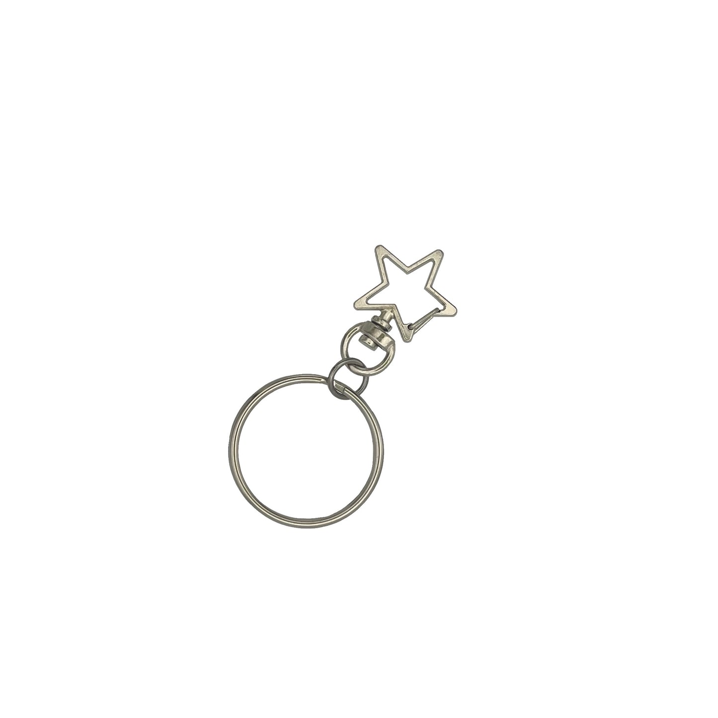 Variant option of a metal split keyring with a star clasp attachment 