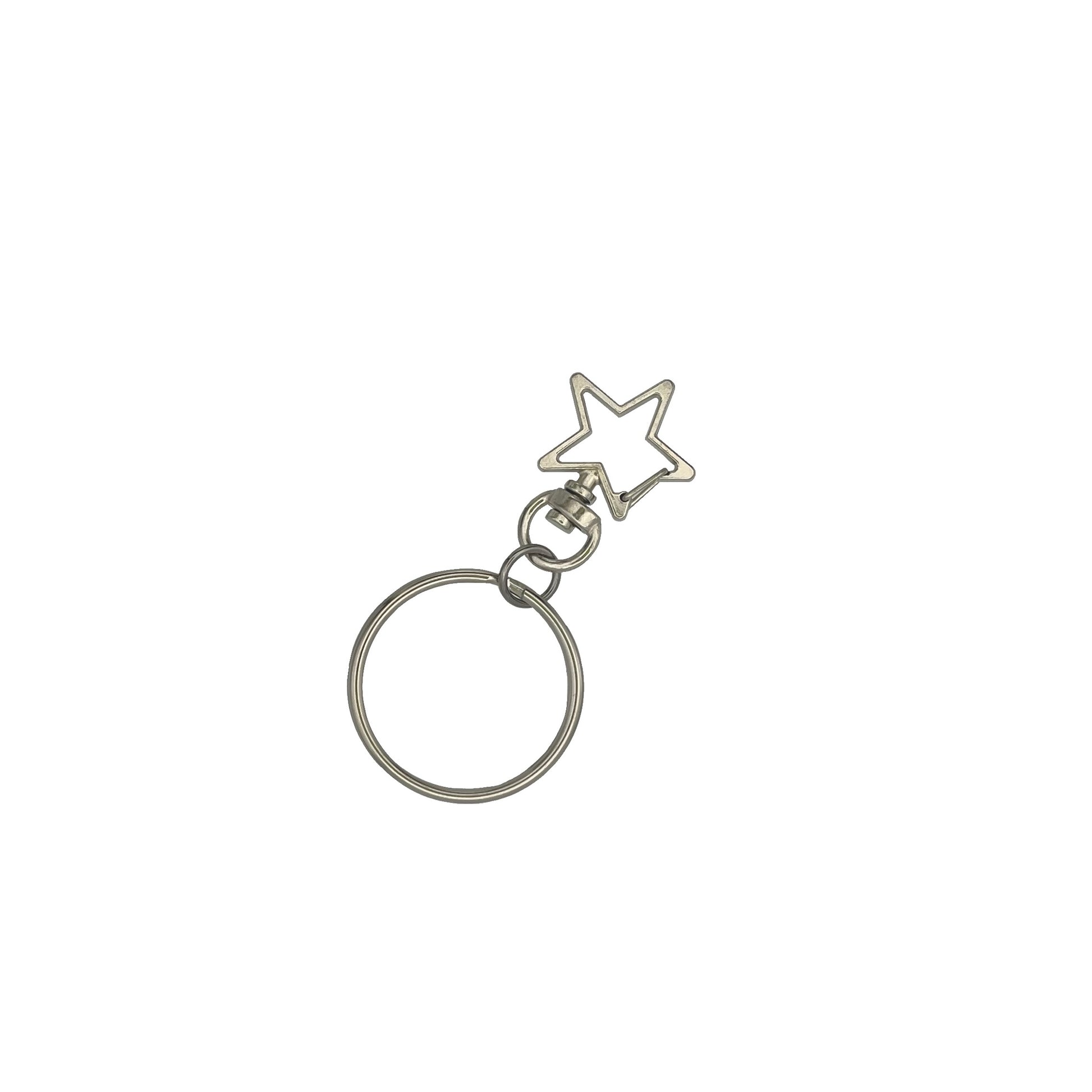 Variant option of a metal split keyring with a star clasp attachment